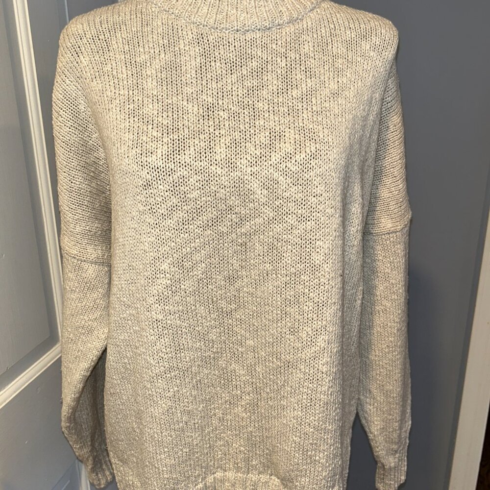 Jenni Kanye Cotton Linen Oversized Crew Neck, Oatmeal, Size Medium, Ladies - Picture 3 of 8